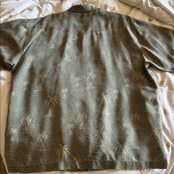 Tommy Bahama Olive Palm Print Shirt - Picture 2 of 3